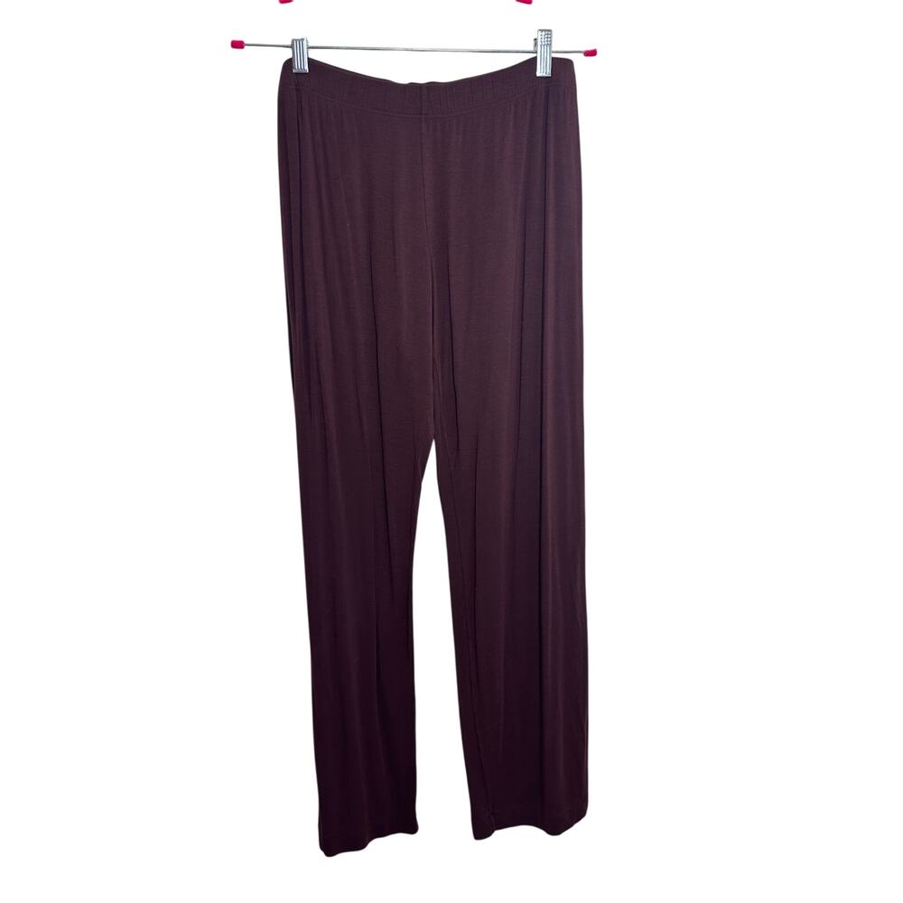 HANRO Burgundy Lounge Pajama Pants M Soft Stretch Modal Drawstring Switzerland - Picture 8 of 8